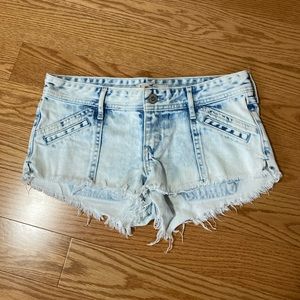 Bleached Denim Shorts